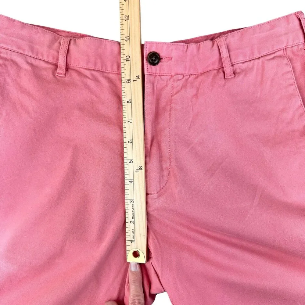Faherty Chino Shorts Men's Size 31 Faded Red Casual Golf Cotton Blend Stretch
